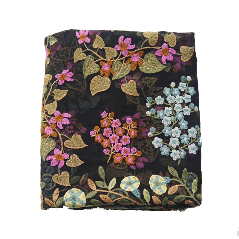 

High quality soft mesh lace fabric Embroidered vine tissu High end clothing DIY patchwork