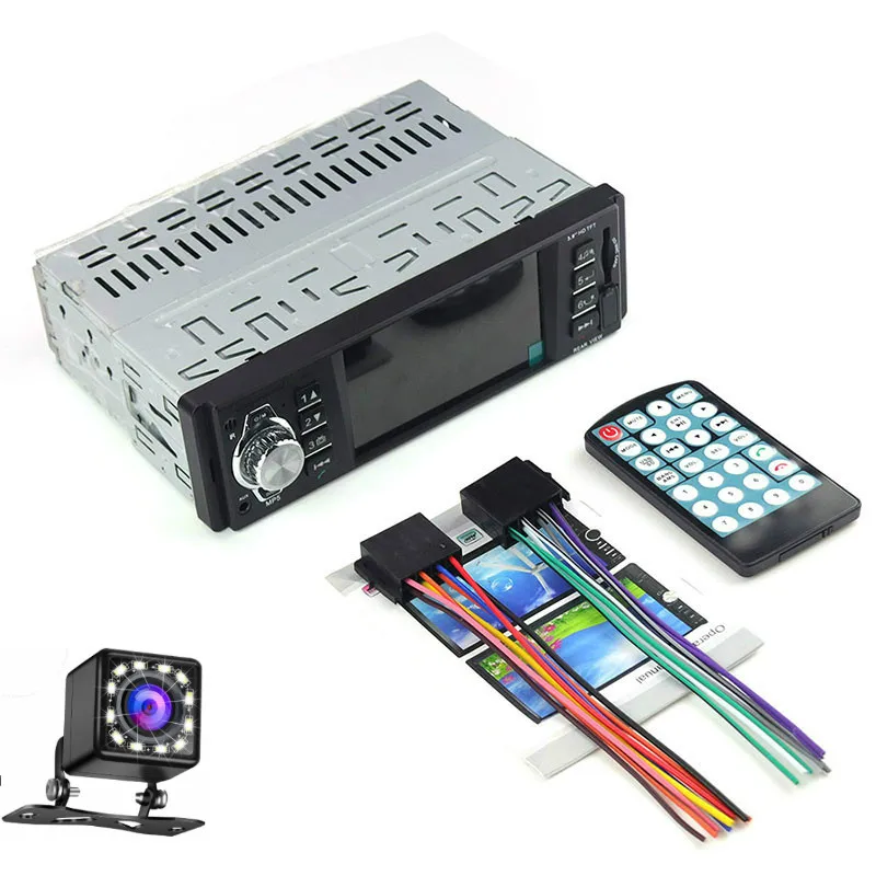 A radio-12led camera Автомагнитола Coche 1 din 4018B аудио Авто Стерео FM Bluetooth 2,0 Камера заднего вида oto teypleri сабвуфер радио - Цвет: A radio-12led camera
