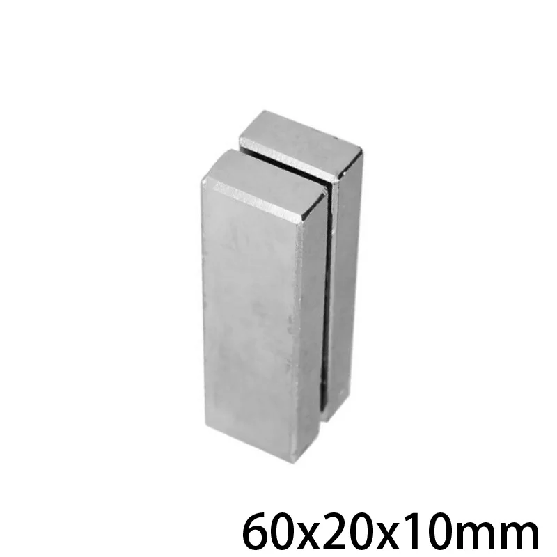 Супермощная неодимовая магнитная полоса размеры 60x20x10 мм 1 ~ 10 шт. мм|Магнитные