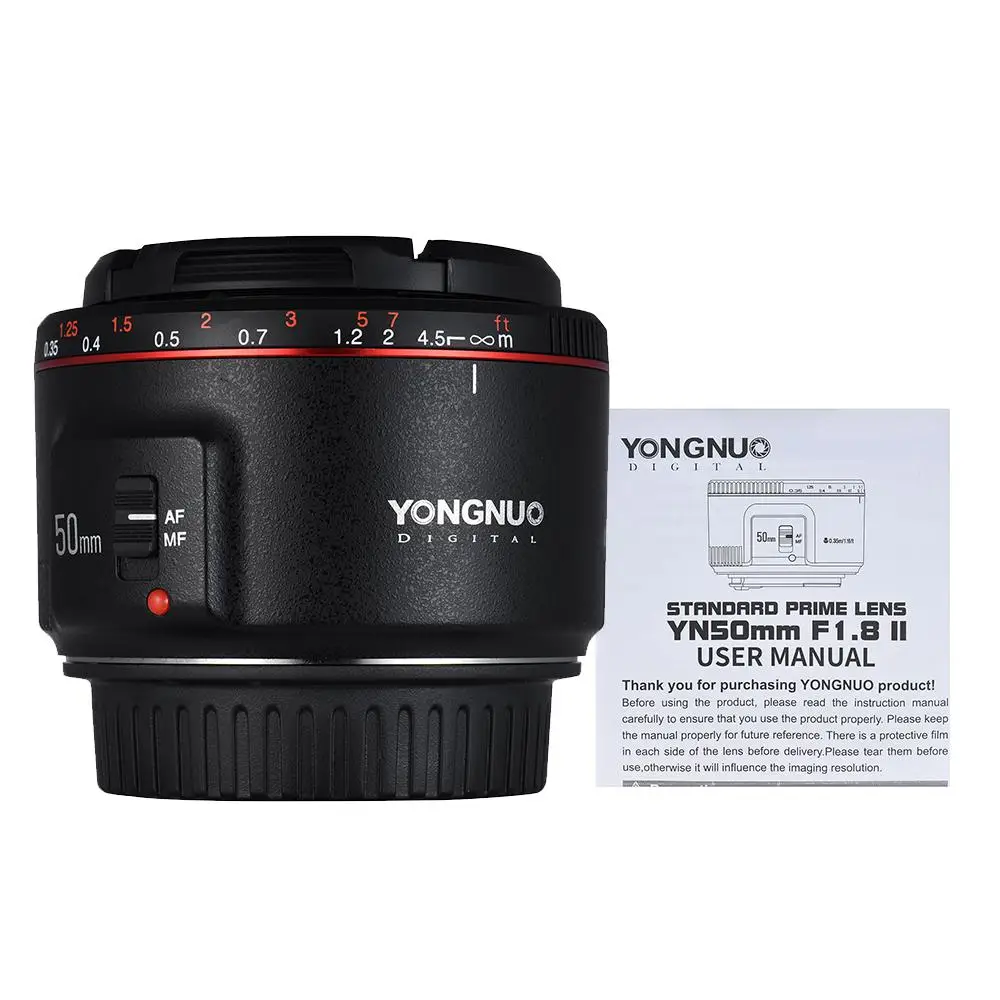 YONGNUO YN50mm F1.8 II объектив с широкой диафрагмой автофокус эффектом боке для