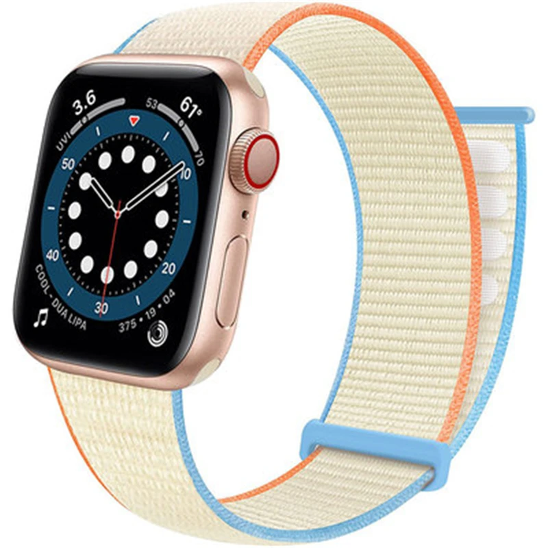 

Ремешок нейлоновый для Apple watch band 7/6/5/4 40 мм 44 мм 41 мм 45 мм, мягкий воздухопроницаемый сменный Браслет для iwatch series 3 2 1 38 мм 42 мм