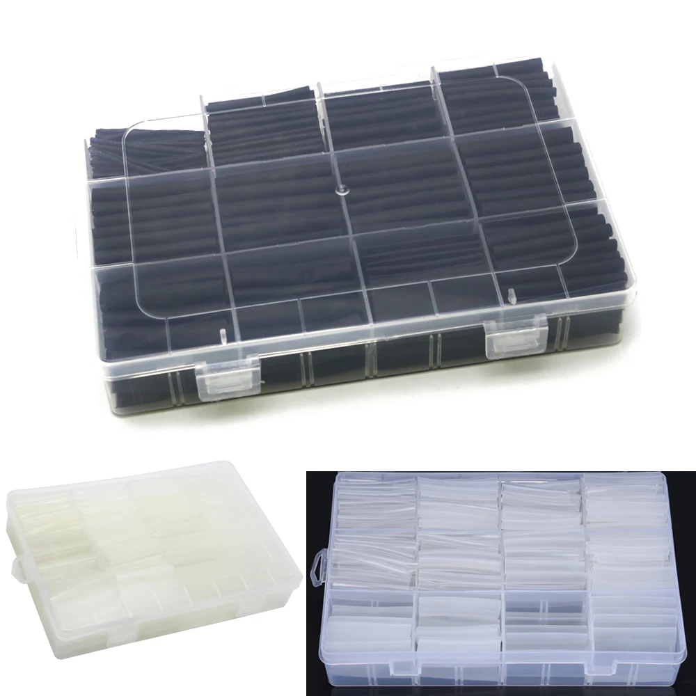 

150/275/650pcs Heat Shrink Tubing Kit Black/Clear Colour Electrical Cable Sleeve Insulation Protection For Lipo Battery RC Model