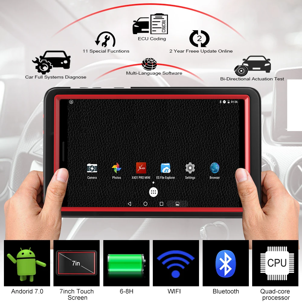 LAUNCH X431 Pro Mini ECU кодирование WiFi/Bluetooth полная система OBD2 автомобильный