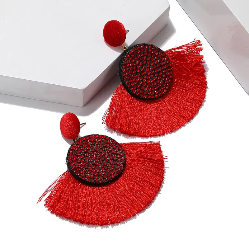2019 корейские народные круглые Винтажные серьги массивные Серьги-кисточки с