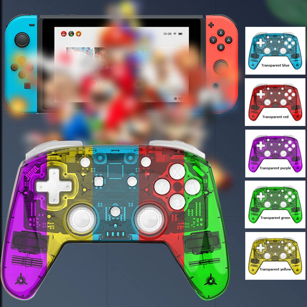 Беспроводной геймпад джойстик прозрачный Вибрационный соматосенсорный Bluetooth