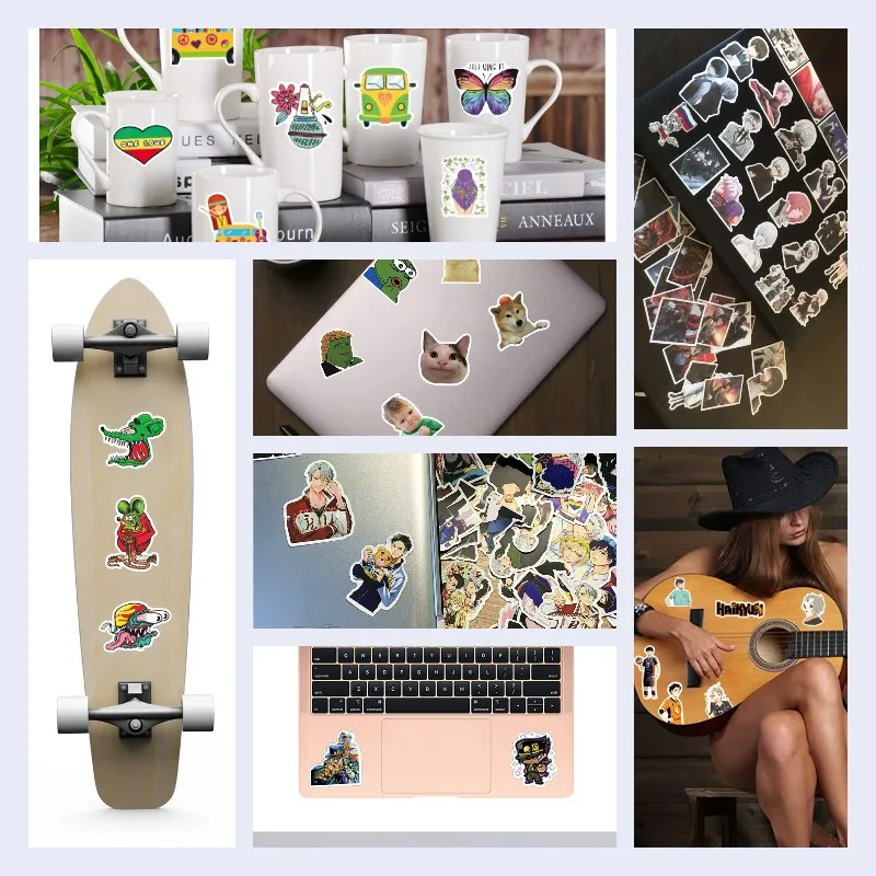 50 шт./упак. новые милые интересные забавные наклейки в виде кота для ноутбука
