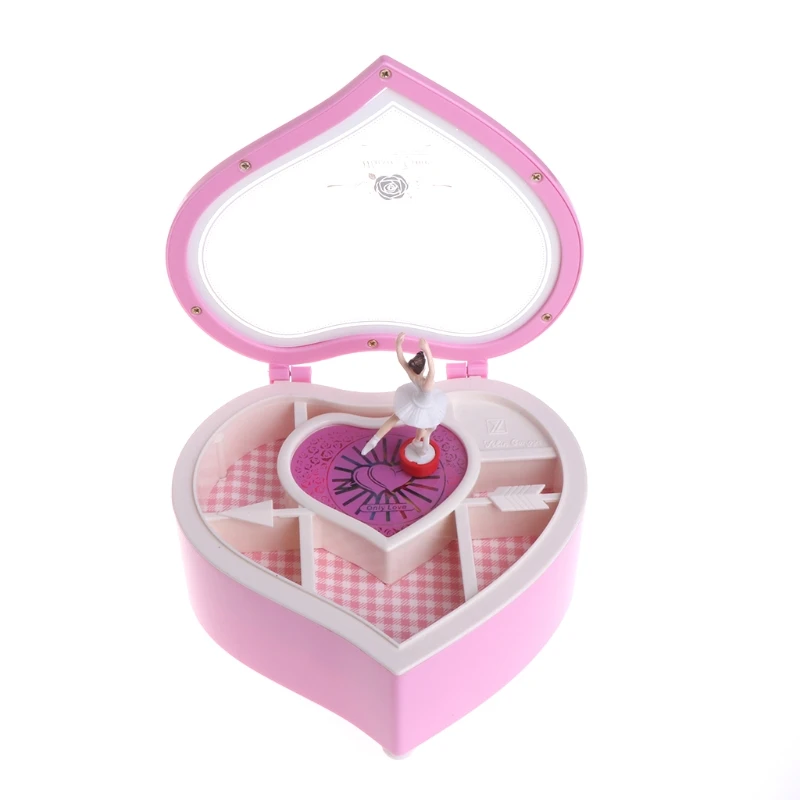 

Heart Shape Dancing Music Box Jewellery Box Girls Carousel Gift
