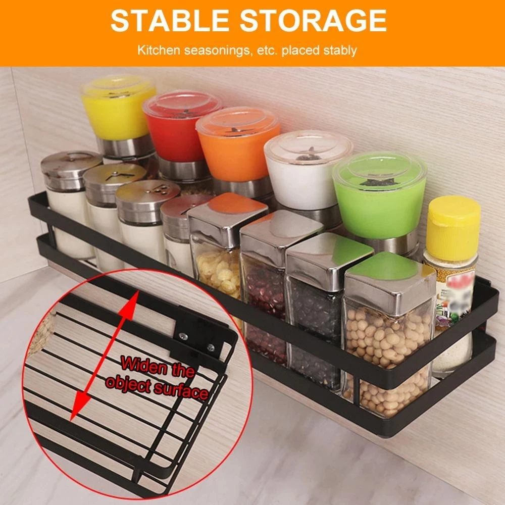 

20/25/30/35cm Kitchen Bathroom Shower Stainless Steel Storage Shelf Rack Wall Mounted Organizer Basket Rack Spice Shelves