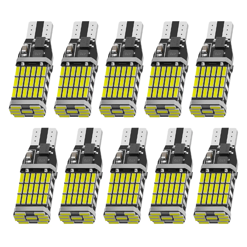 

10x T15 W16W светодиодные лампы задсветильник хода 920 921 912 Canbus светильник свет 45 4014 светодиодные резервные лампы для парковки