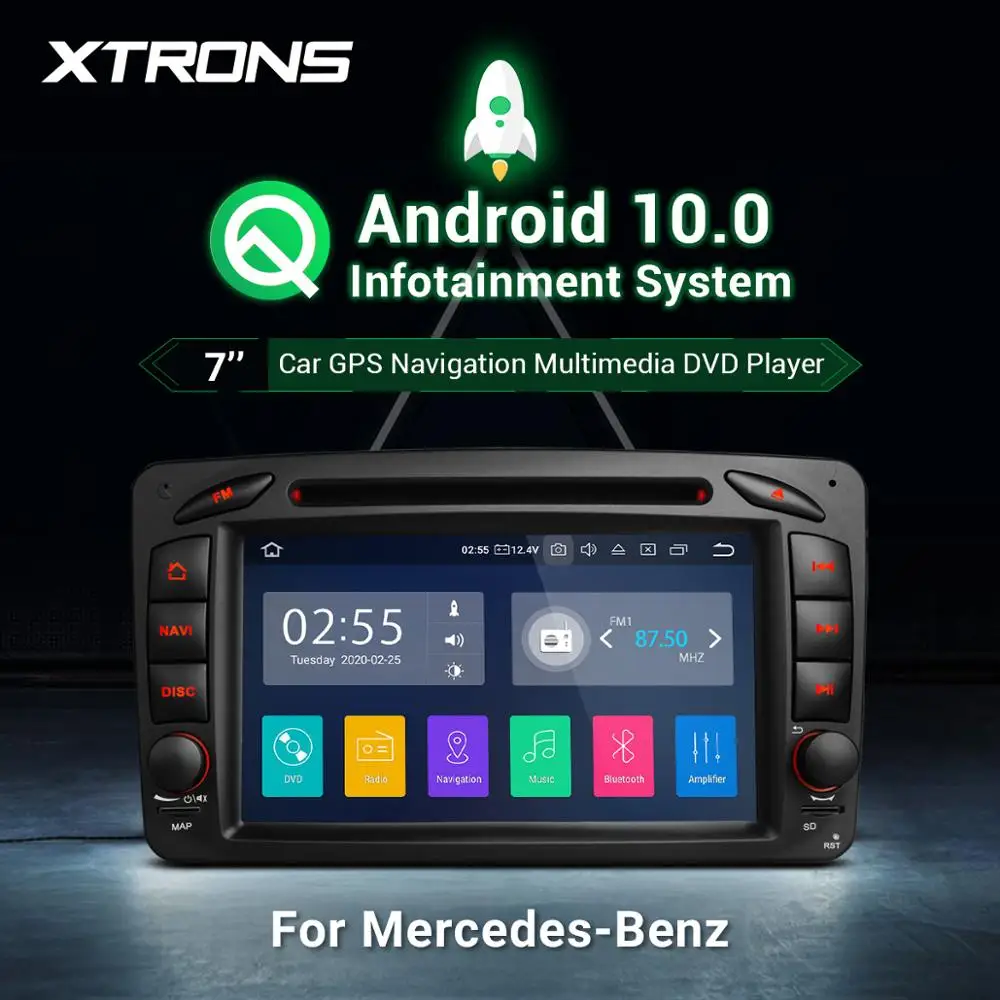 Android10.0 автомобильный DVD плеер GPS мультимедиа для Mercedes Benz A-W168 c-класса W203 CLK класс W209