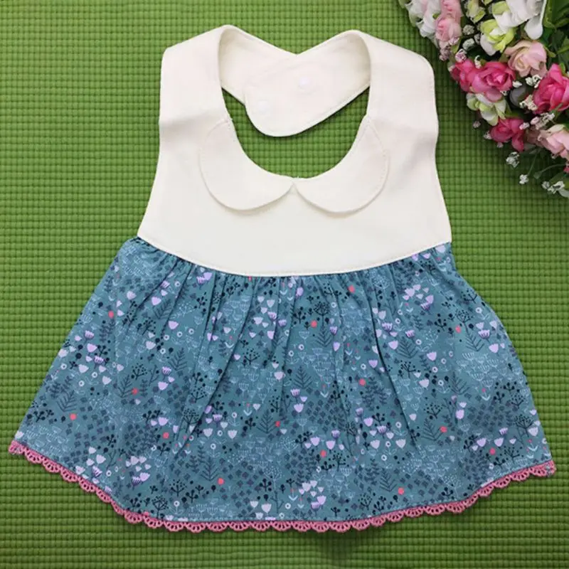 KLV Baby Girl Bibs Newborn Sweet Princess Skirt Pattern Bandana with Adjustable Snaps Infant Burp Cloth Saliva Towel | Мать и ребенок