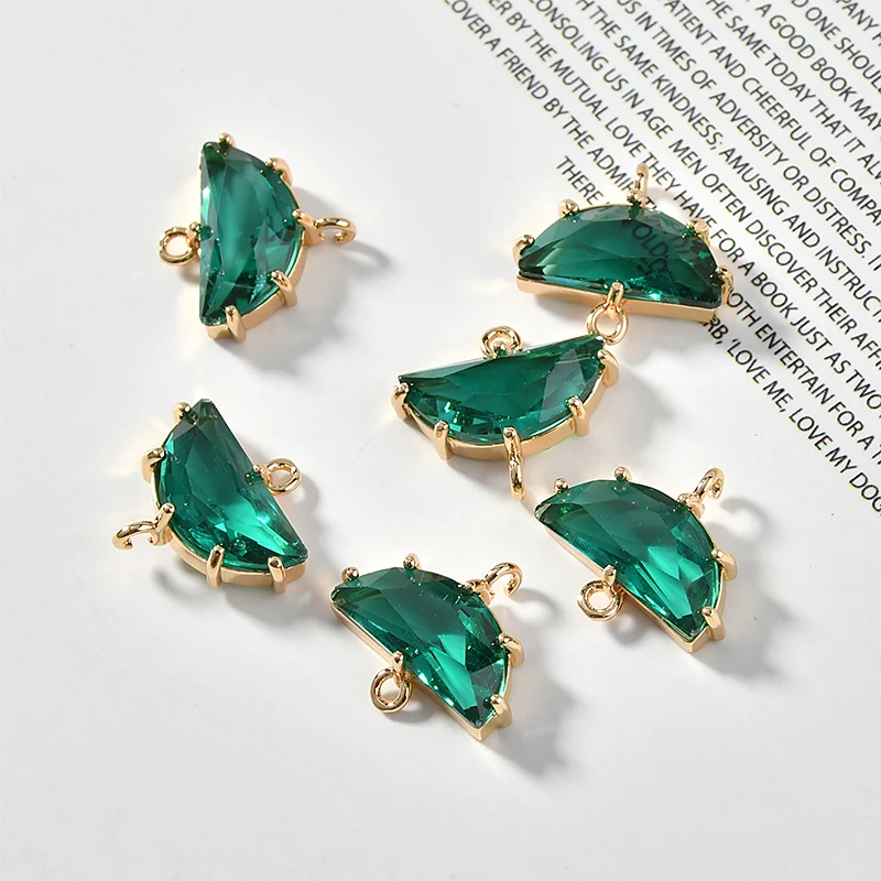 Медный позолоченный 18K золотой кристалл с бриллиантами двойные Висячие