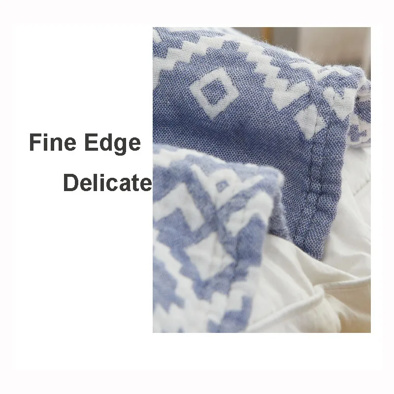 Хлопковое этническое одеяло для кровати тонкое летнее простыня 4-слойное газовое