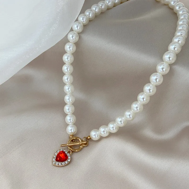 

Fashion Women Lady Elegant Full of Diamond Peach Heart Pendant Necklace Party Retro Clavicle Chain Necklace Jewelry
