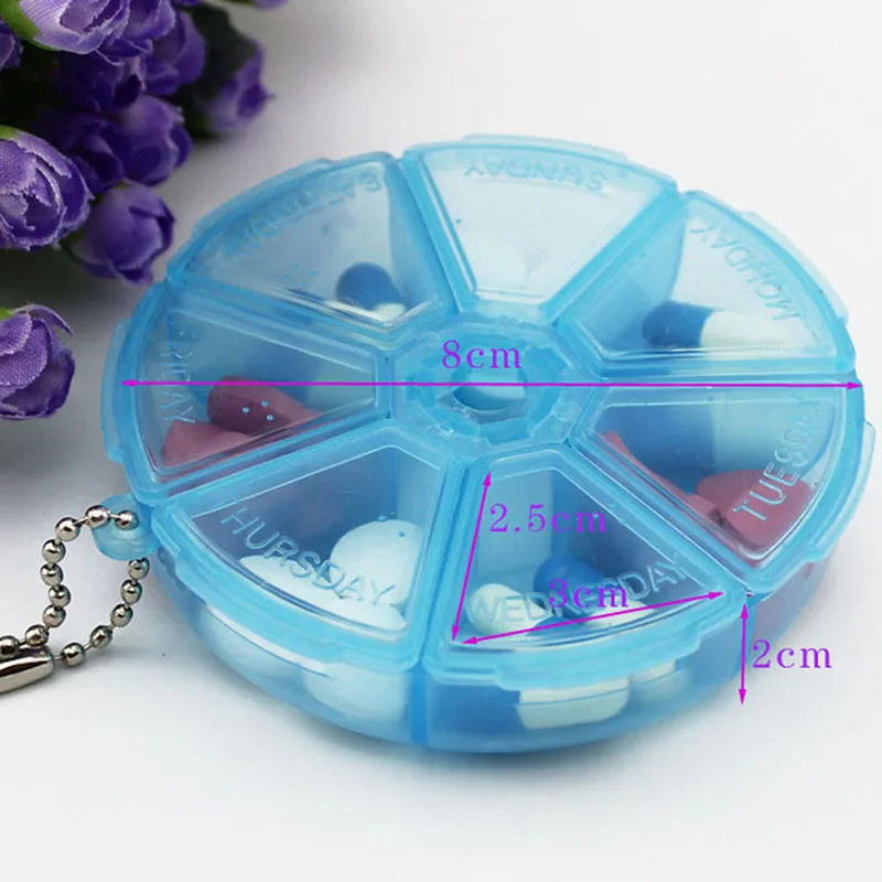 

7 Day Mini Weekly Tablet Pill Medicine Box Holder Storage Organizer Container Case Pill Box Splitters Travel Pill Boxes