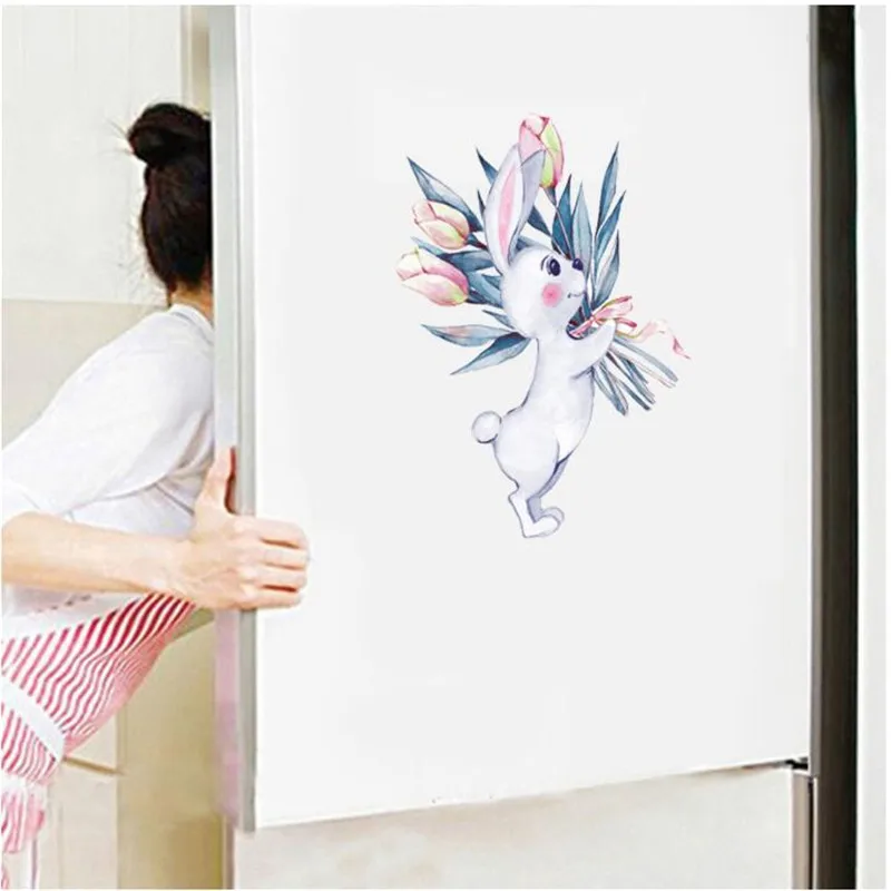 1 шт. Кухня холодильник наклейка на дверь стену кролик Единорог Настенная