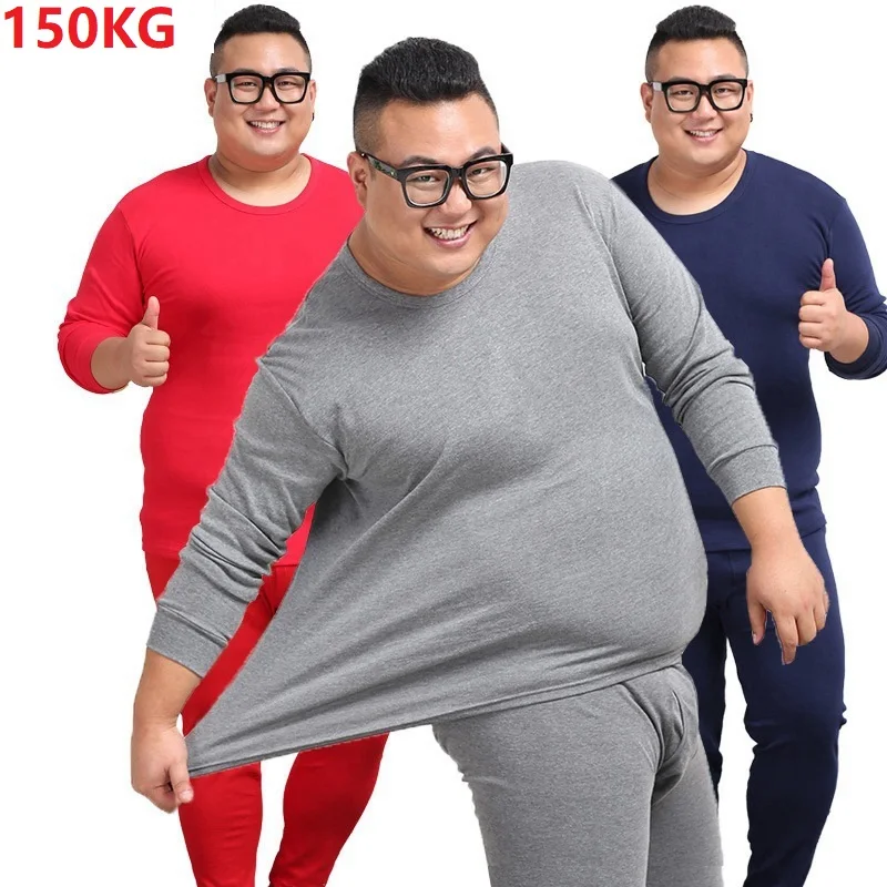 Большие размеры 6XL 7XL 8XL зимнее мужское теплое хлопковое нижнее белье термобелье