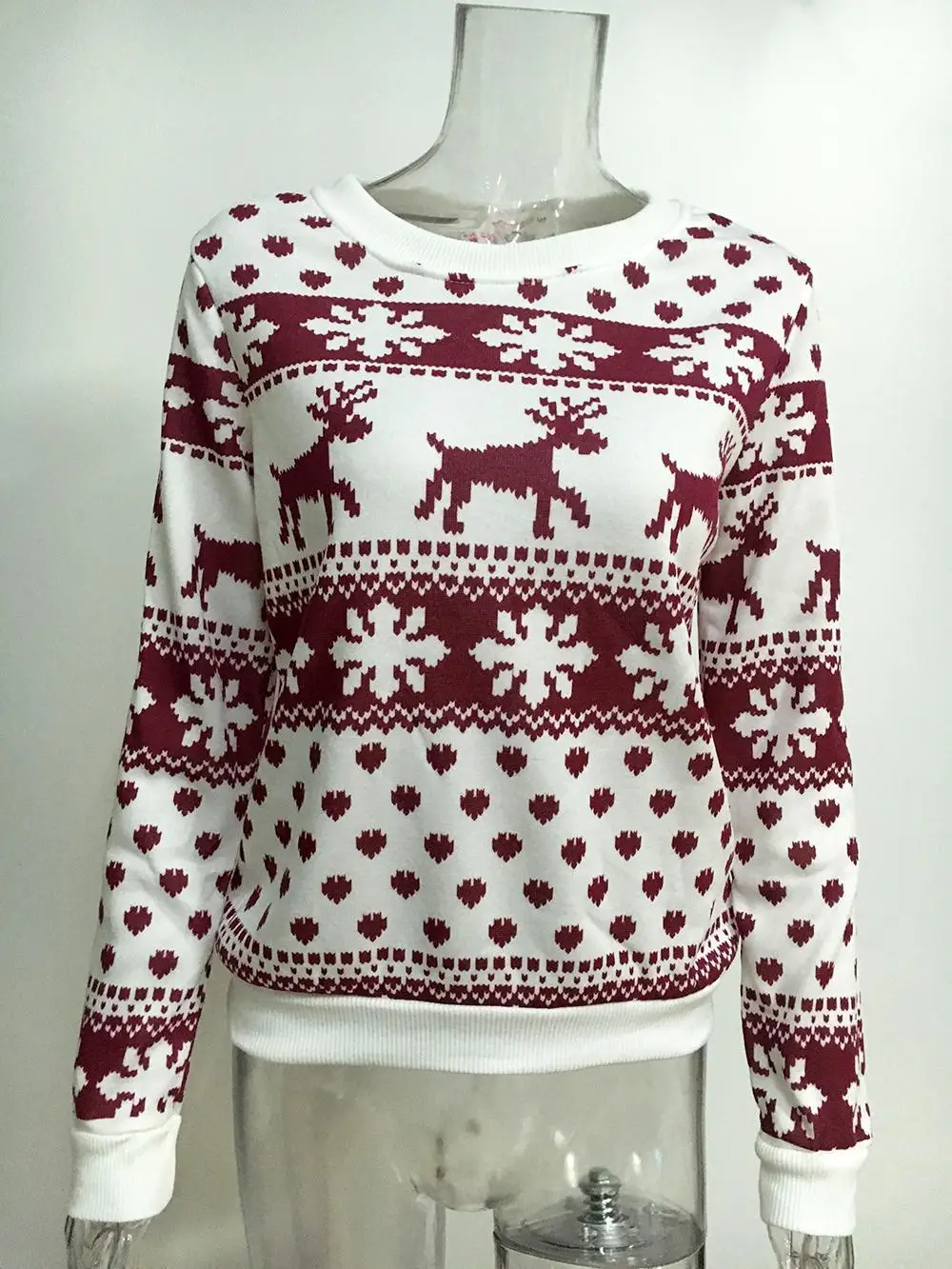 Модный Рождественский пуловер с рисунком оленя женский свитер зимний популярный
