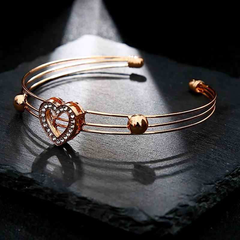 Модные полые в форме сердца для женщин комплект ювелирных изделий сверкающие с