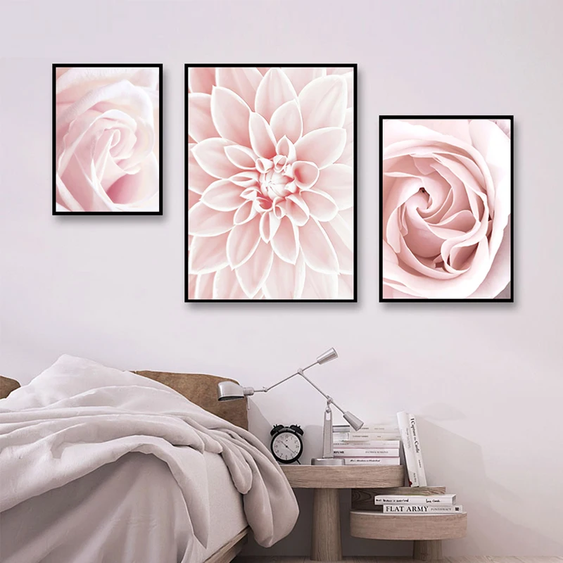 Настенный постер в виде розовых роз Скандинавская современная картина с