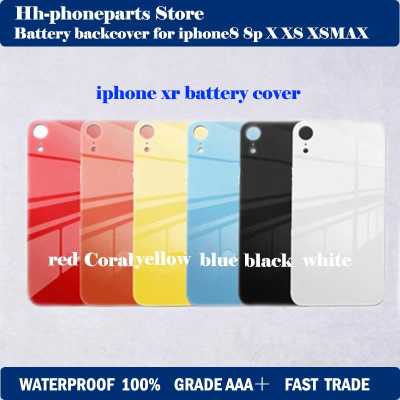 

Заднее стекло батарейного отсека для iPhone 8 X XS XSMAX, запасная крышка корпуса с большим отверстием, легкая сменка, 10 шт.