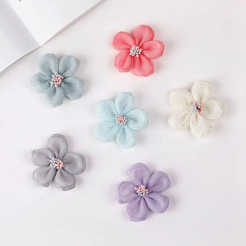 

Искусственные шифоновые цветы Savica 5 шт./лот 5 см, головка для одежды, Свадебный декор, «сделай сам», скрапбукинг, ручная работа, цветочные аксе...