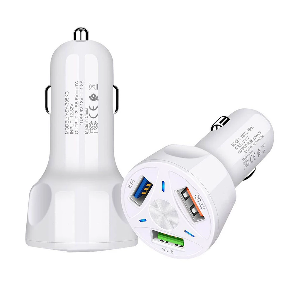 Quick Charger 3.0 Car For Mobile Phone Three Usb Qualcomm Qc3.0 QC 4.0 Fast Charging Adapter | Электроника
