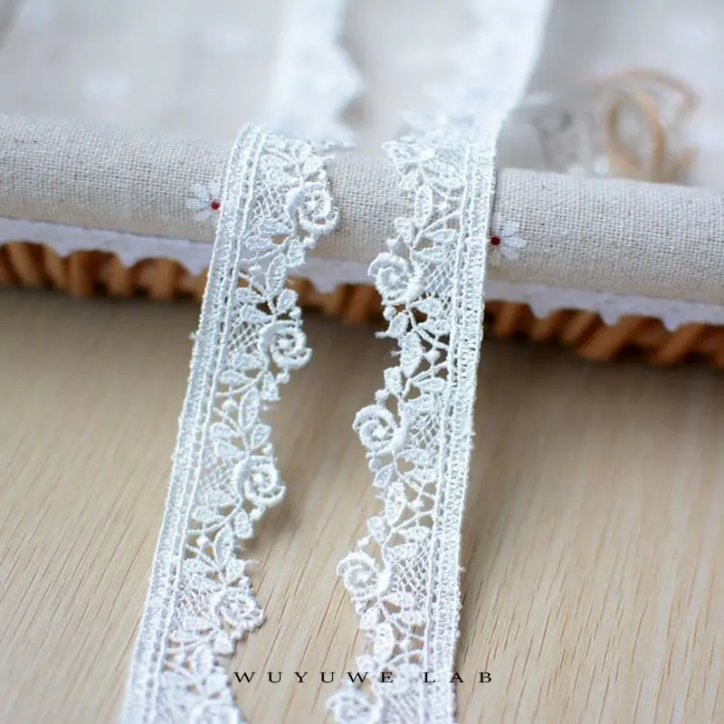 Ажурные вязаные цветочные кружевные ленты длиной 2 м Водорастворимая черная и