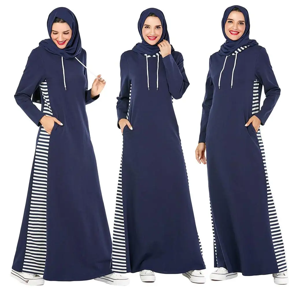 Женское свободное Макси платье с капюшоном Abaya мусульманское кафтан в арабском