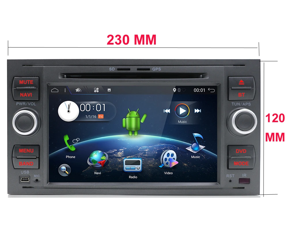 2 din android 9,0 Восьмиядерный автомобильный dvd gps для ford для focus 2/mondeo/s max/c-max/fusion/fiesta/transit радио головное устройство canbus