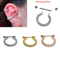 1pc 8 10mm 100 surgical steel cz hoop dangle piercing earrings tragus helix cartilage rook jewelry nose stud body jewelry
