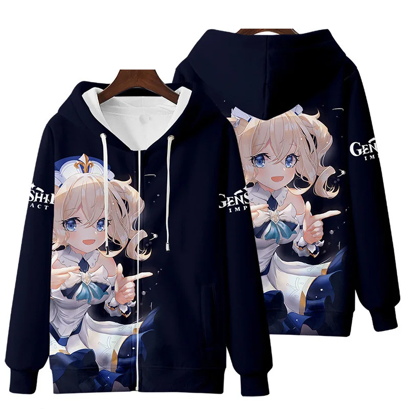Толстовка с капюшоном Genshin Impact куртка и персонажами аниме косплея Модные