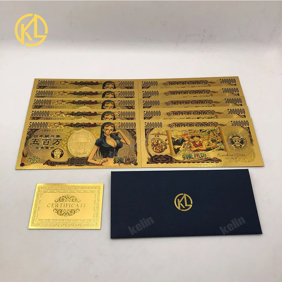 10 шт. Японские Аниме One Piece Card Luffy Roronoa Zoro Nami Nico Robin Золотая фольга пластиковые карты
