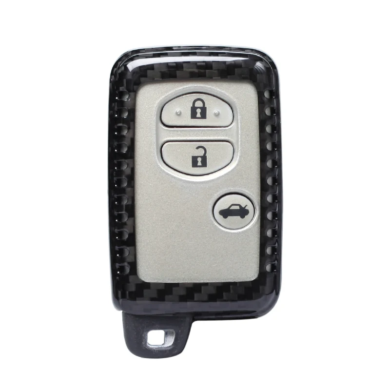 Чехол для автомобильного ключа из углеродного волокна Toyota Land Cruiser Prado 150 Camry Prius Crown