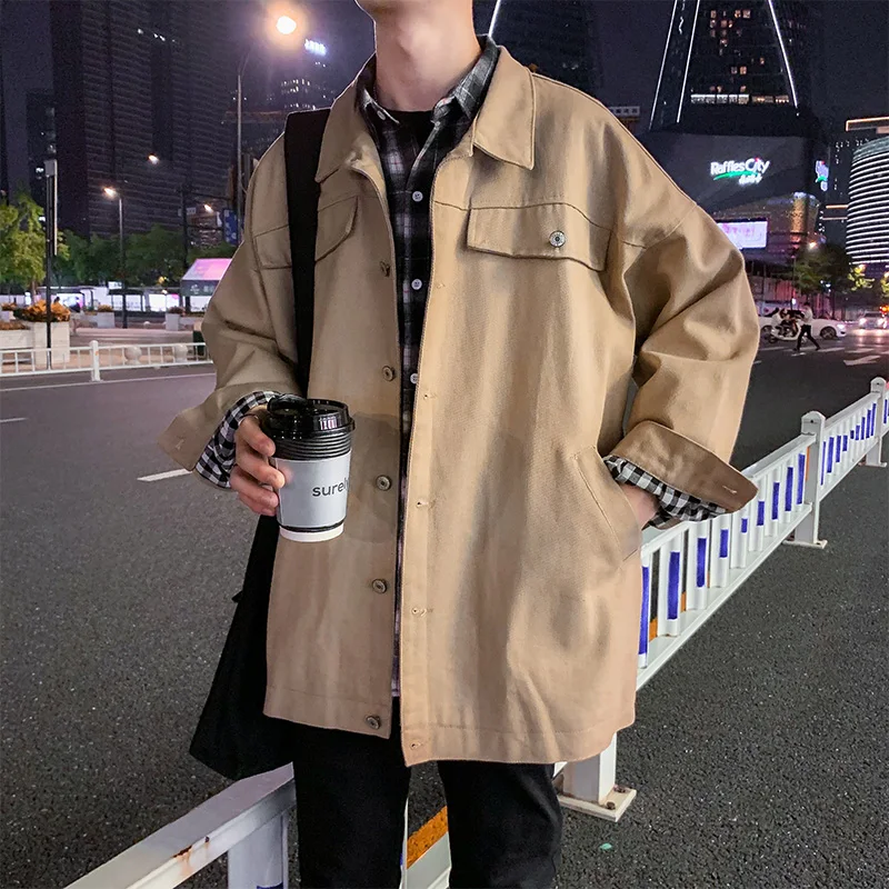 

Brown Jacket Men Style Buttons Youthful Vitality Coat Single Breasted Jackets For Men Style Fashion Men Clothing Jackets BG50JS