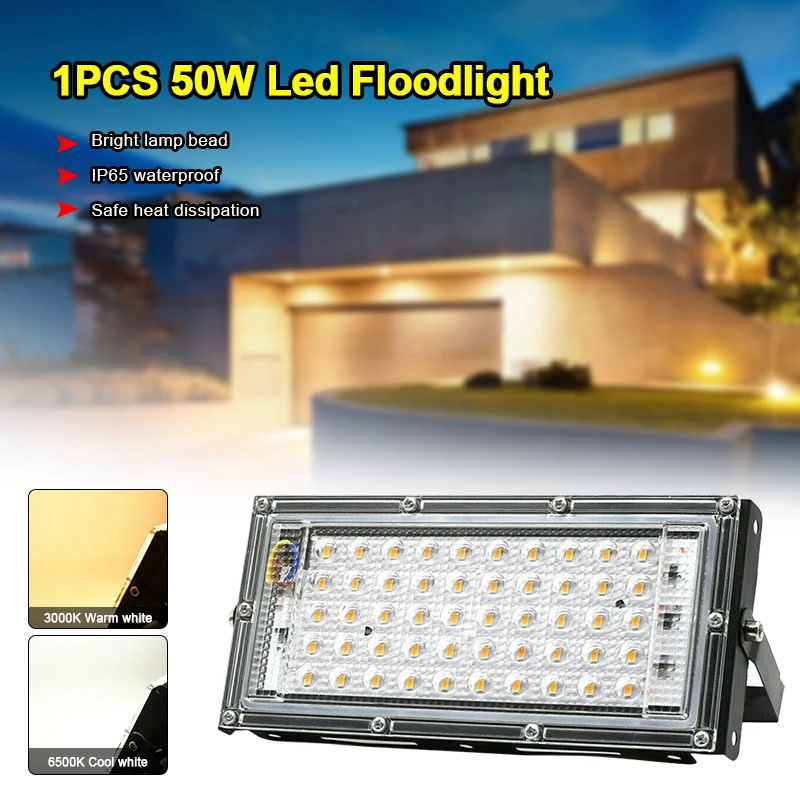 

LED Floodlight 220V Warm white/Cold White Lighting Outdoor Landscape Flood Lights 50W Garden Yard Flood Wall Light decoration