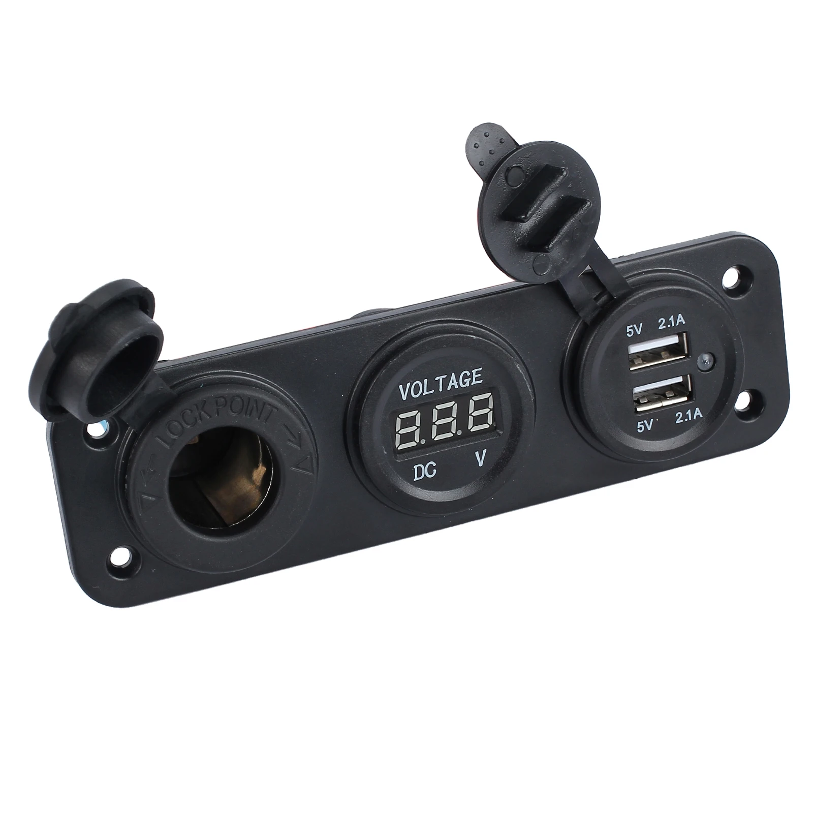 Новый синий светодиодный вольтметр 12 В розетка панель с прикуривателем двойной