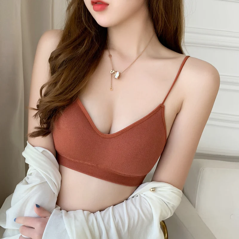 Seamless Sports Bra Sexy Sport Top Women Tops Push Up Underwear Running Yoga Bralette V Neck Brassiere Femme | Спорт и развлечения