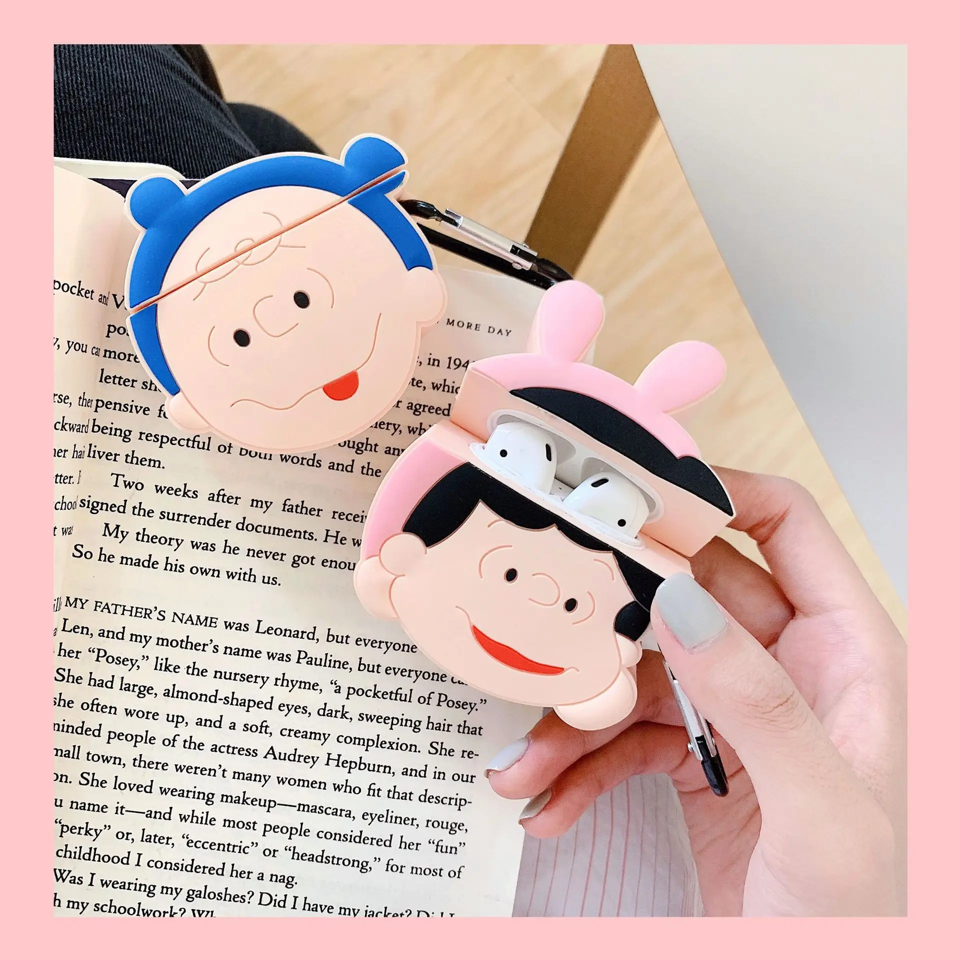 Чехол для AirPods 1/2 с милым мультипликационным принтом Charlie Brown силиконовый чехол Apple
