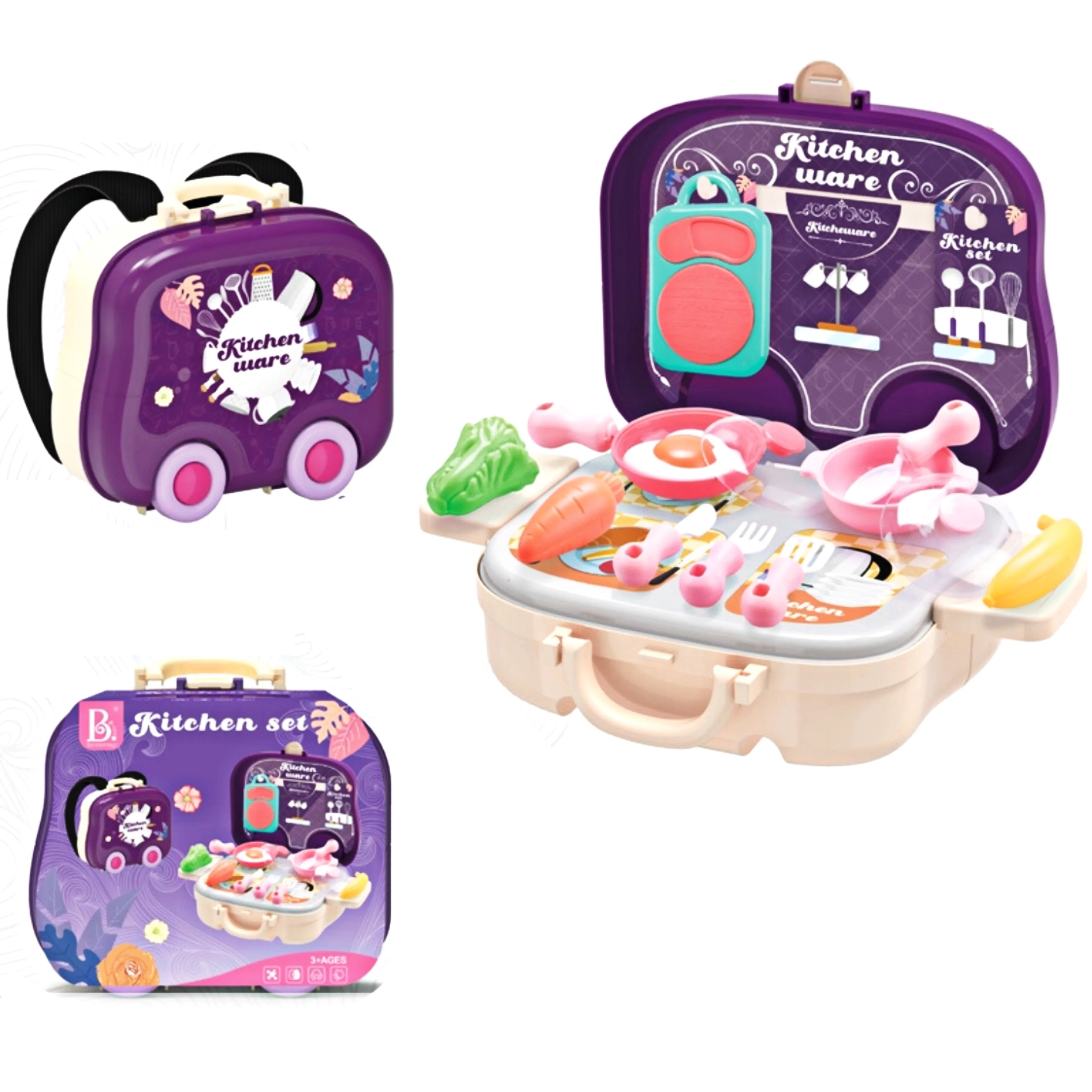 

Children Pretend Play Role Play House Toys Portable Plastic Backpack Baby Cooking Kitchen Toys Doctor Set for Kids Gift