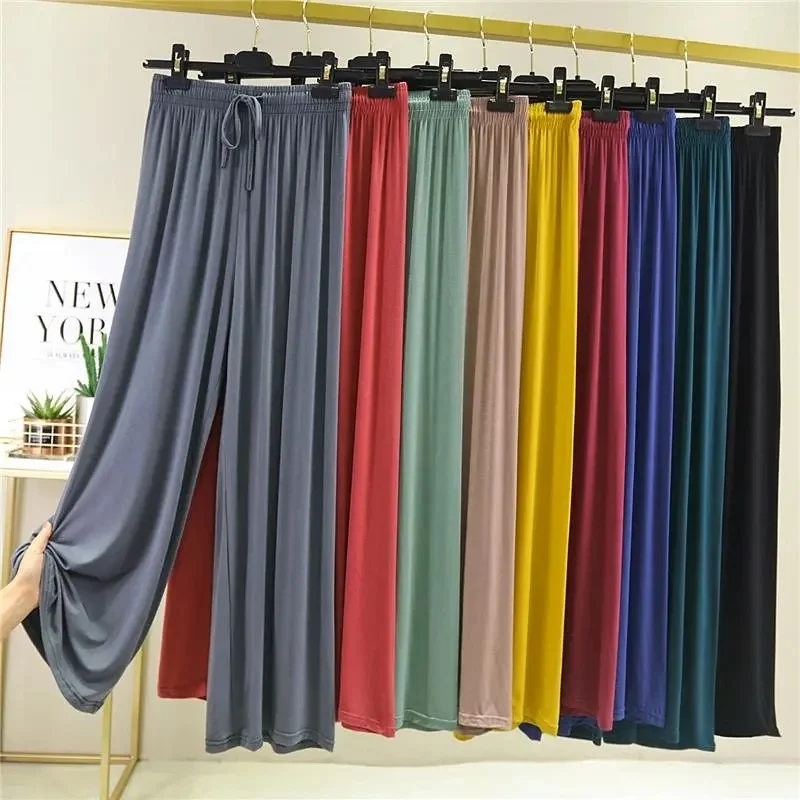 

High waist drape loose large size wide leg pants women 2021 summer thin trousers casual straight-leg pants