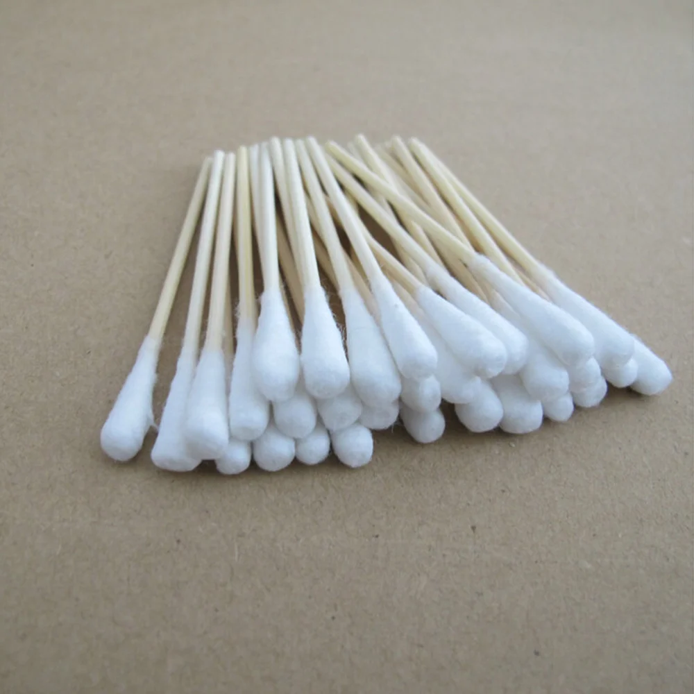 

200pcs 6 Inch Swabs Cotton Stick Swab Clean Room Dedicated Wipe Cotton Tipped Applicator Wooden Swab
