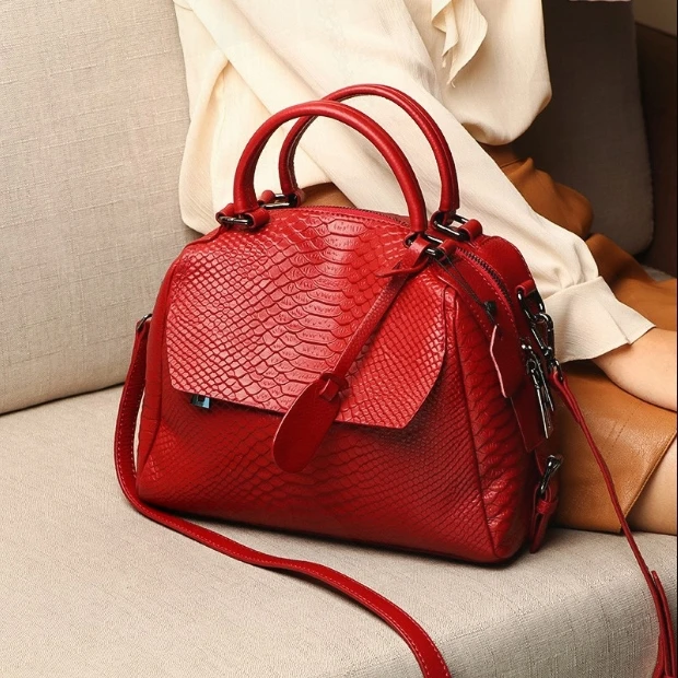 Универсальная Сумочка в Корейском стиле женская сумка тоут из воловьей кожи с