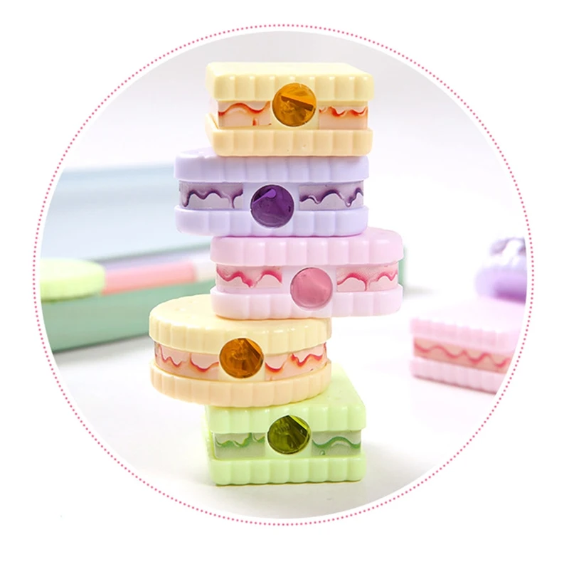 

2Pcs Cute Cookie Modeling Pencil Sharpener Creative Kawaii School Supplies Pen Sharpener Mechanical Pencil Sharpener Stationery