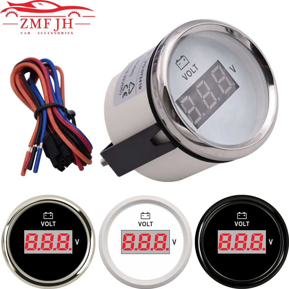 

12-24 в морской вольтметр 52 мм Цифровой вольтметр 8-32 вольт измерительный прибор для автофургона грузовика вездехода яхты лодки автоматически...