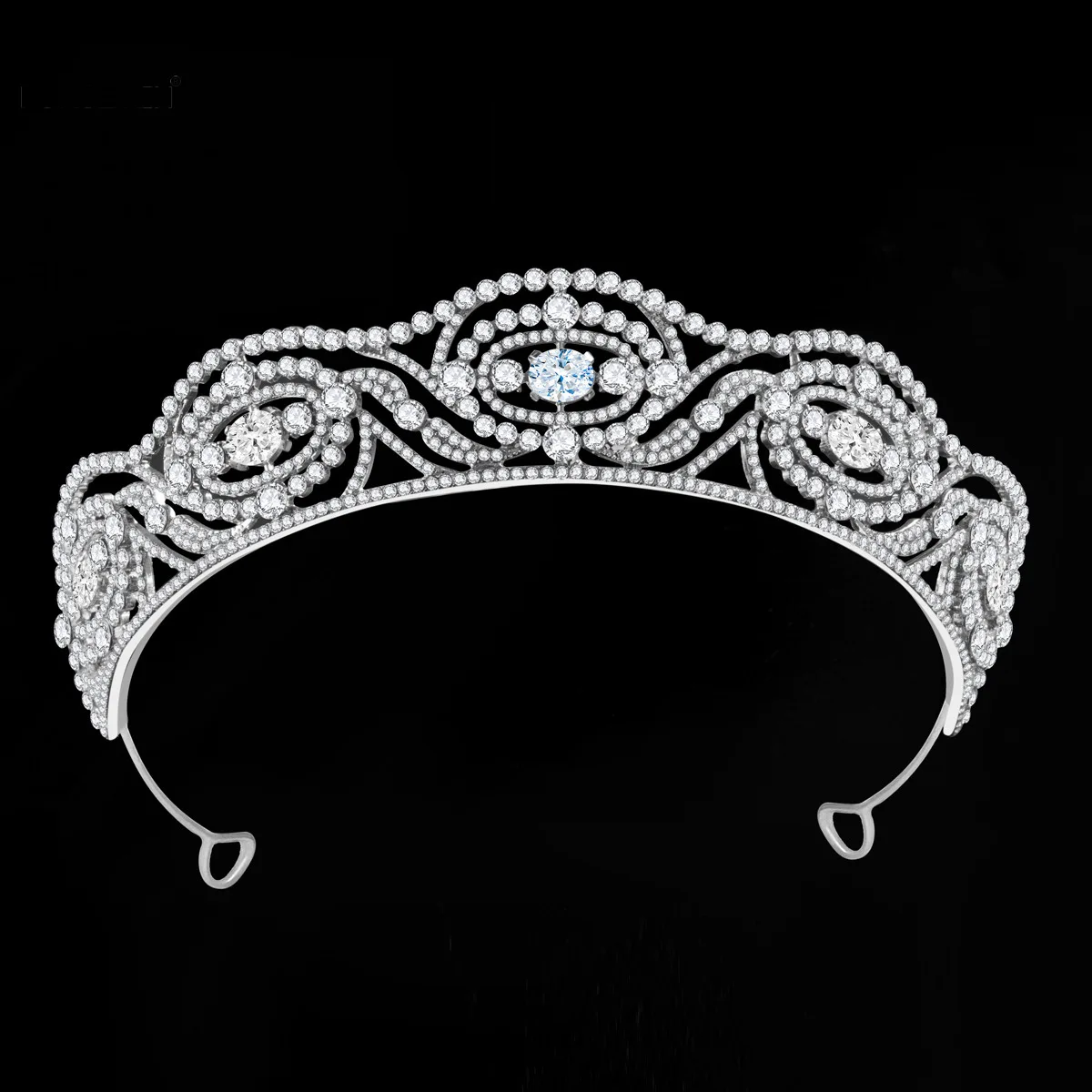 

Princess Rhinestones Headband Bridal Crown Hair Hoop Glittery Alloy Headdress Hair Accessories for Bride Women SL