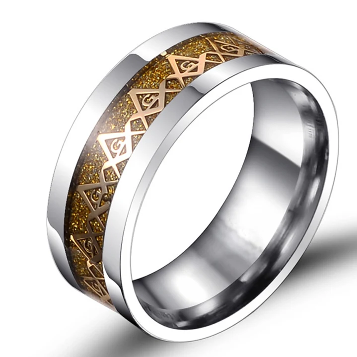 8 мм масонов кольцо кольца для женщин и мужчин ЗО с эмблемой золотого серебряного