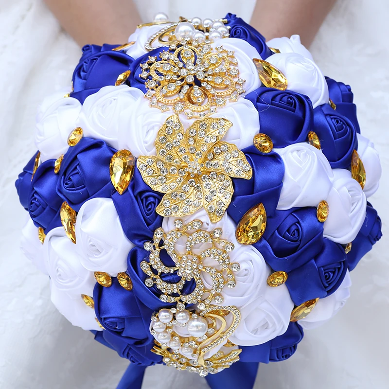 

WifeLai-A 21 см брошь невесты подружки невесты Стразы Свадебный букет лента ручной работы украшение для вечеринки церкви многоцветный W227