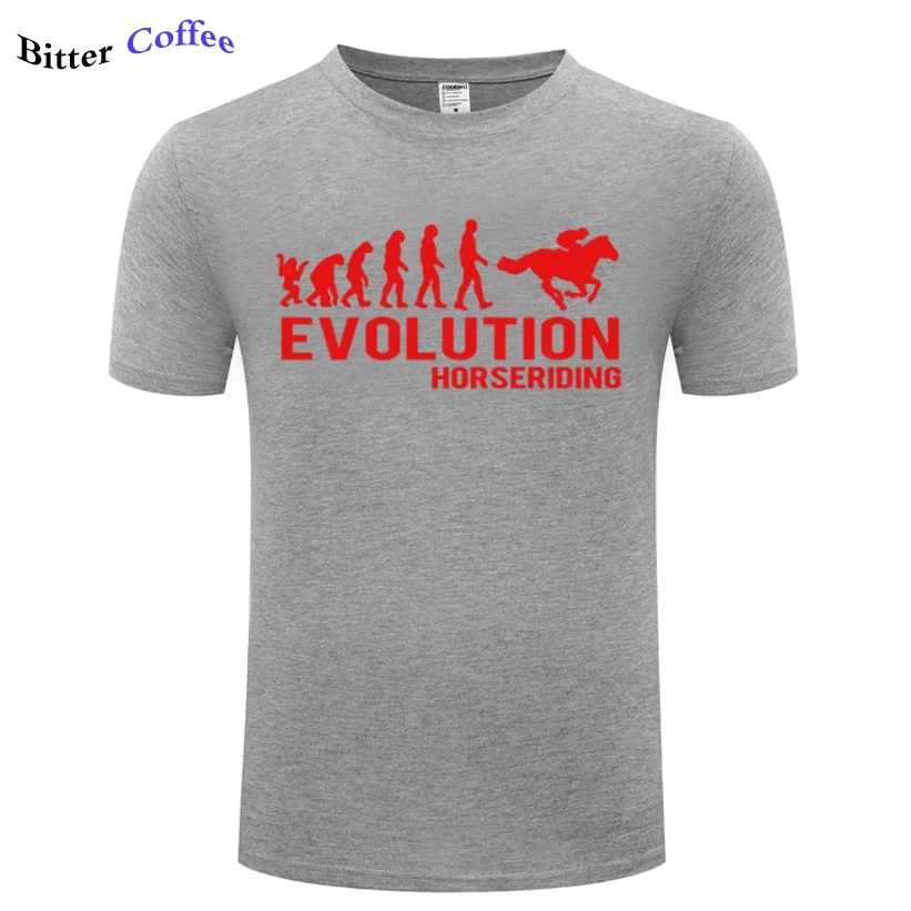 

Personalized Tee Shirt New Evolution Horse Riding Horses Equestrian T-Shirts Men Summer Hot Sale Fashion Short Sleeve Tops Tees