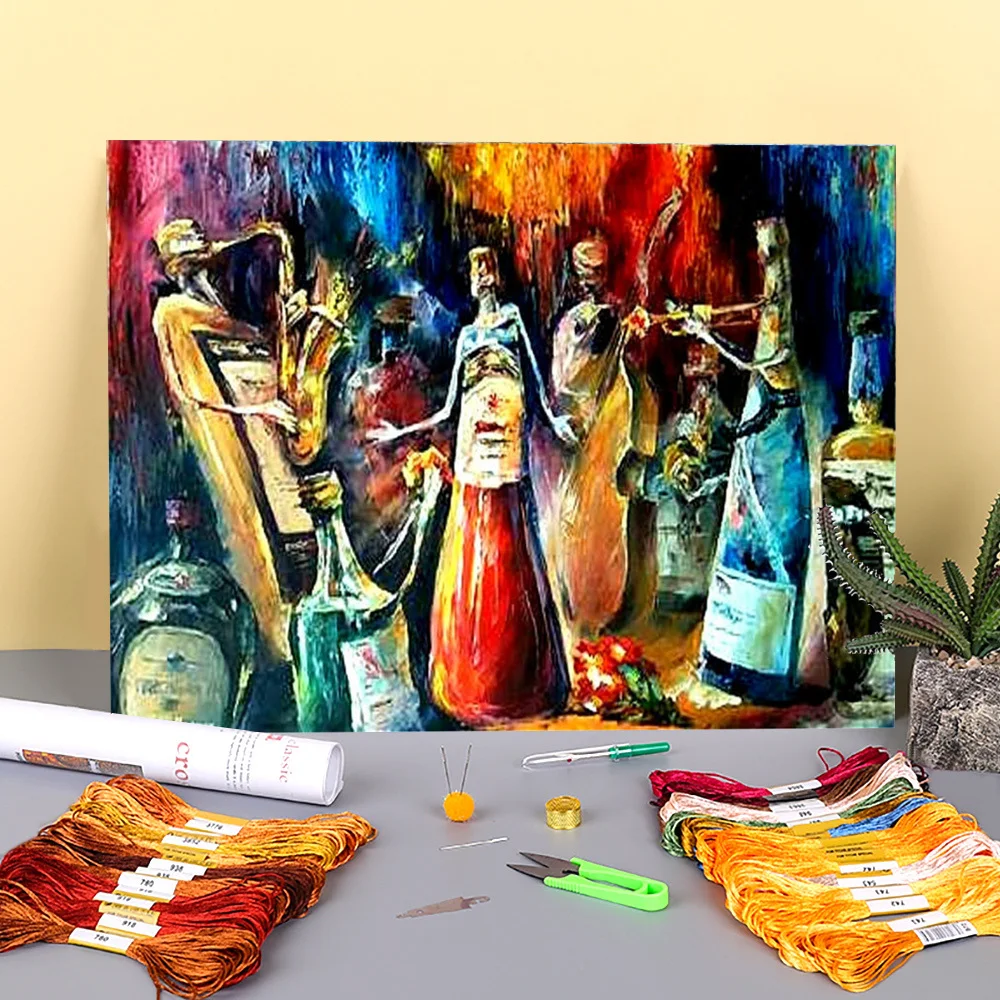 

Набор для вышивки крестиком "Night Show" на холсте, 11 карат